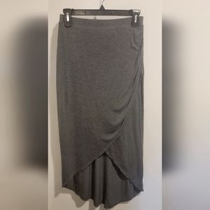 Grey Cotton Wrap Skirt, Size Small